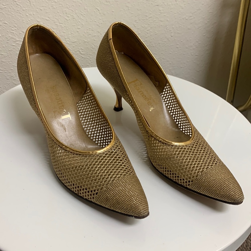 Vintage Gold Mesh Heels 1950’s